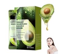 Maschera facciale a bolla di avocado, maschera a bolla facciale per pulizia del viso ad avocado Acido complesso, maschere di fango essence profonda, idratante e nutriente (1Pcs)