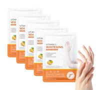 Maschera Mani 5 Paia, Siero e Vitamine, per Mani Secche e Screpolate, Sbiancanti e Antietà, Riparazione Della Pelle Ruvida para Manos Secas y Agrietadas, Máscara de mano(Vitamina C)