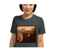 Mascochula camiseta mujer mola dalí personalizada con tu mascota gris oscuro