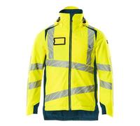 Mascot 19035-449-1744 Accelerate Safe - Chaqueta de invierno transpirable y resistente al viento y al agua, forro de clipet bicolor, color amarillo y azul petróleo oscuro, talla 2XL