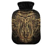 Mascot Owl BohoHot - Botella de agua y funda suave y cálida para cama de invierno, cuello y hombros, 2 L