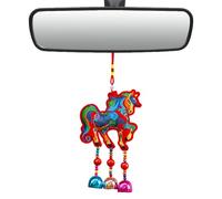 Mascota Caballo Chino, Coleccionables Bordados Portátiles con y Campana | Decoración para el Año Nuevo Lunar | para Coche Bolsos Casa Escuela Oficinas Café Librerías Salón Pared Al