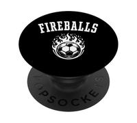 Mascota de Bolas de Fuego para Jugadores y Aficionados Balón de fútbol PopSockets PopGrip Adhesivo