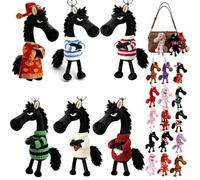 Mascota de la suerte del año del caballo 2026, guardianes de caballos de peluche de la suerte, regalo de buena suerte, símbolo de fuerza, coraje y equilibrio (6 piezas-b)