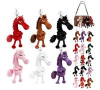 Mascota de la suerte del año del caballo 2026, guardianes de caballos de peluche de la suerte, regalo de buena suerte, símbolo de fuerza, coraje y equilibrio (6 piezas-a)