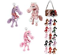 Mascota de la suerte del año del caballo 2026, guardianes de caballos de peluche de la suerte, regalo de buena suerte, símbolo de fuerza, coraje y equilibrio (3 piezas-C)