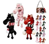 Mascota de la suerte del año del caballo 2026, guardianes de caballos de peluche de la suerte, regalo de buena suerte, símbolo de fuerza, coraje y equilibrio (3 unidades-D)