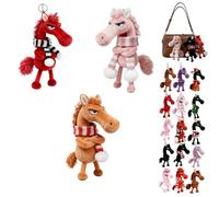 Mascota de la suerte del año del caballo 2026, guardianes de caballos de peluche de la suerte, regalo de buena suerte, símbolo de fuerza, coraje y equilibrio (3 unidades-B)