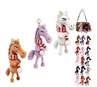 Mascota de la suerte del año del caballo 2026, guardianes de caballos de peluche de la suerte, regalo de buena suerte, símbolo de fuerza, coraje y equilibrio (3 piezas-E)