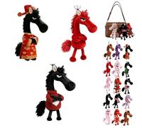 Mascota de la suerte del año del caballo 2026, guardianes de caballos de peluche de la suerte, regalo de buena suerte, símbolo de fuerza, coraje y equilibrio (3 unidades-A)