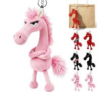 Mascota de la suerte del Año del Caballo, regalo de buena suerte de Año Nuevo 2026, que simboliza fuerza, coraje, equilibrio y avance(Pink,With Scarf)