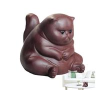 mascota de té - Arcilla púrpura para mascotas de té chino, Linda estatuilla de gato para mascotas de té de arcilla púrpura Kungfu, Accesorios de té, decoración de escritorio de mesa de té hecha a man