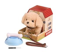 Mascota electrónica - Juguete para pasear al perro, cachorro alimentado por pilas, animal de peluche interactivo para niños, realista que camina ladrando la cola de juguete para niños en interiores y