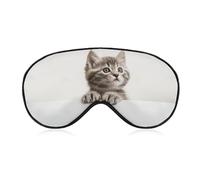 Mascota gatito gato Peeks Curiously Sleep Mask con correa ajustable, cómoda máscara de ojos suave ayuda para dormir, máscaras de ojos que bloquean la luz