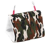 Mascota pájaro cálido Suave Hamaca Jaula Loro Colgante cabaña Tienda Cama Cueva Columpio Juguete (Army Green)