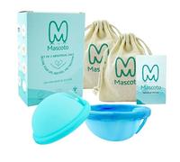 Mascoto® Disco menstrual Blue Generation con bucle, copa plana, silicona de grado médico, reutilizable, pétalo delgado y ultra cómodo, alternativa a tampón y almohadilla (juego de pequeño y grande)