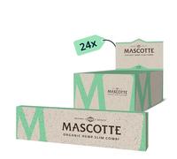 Mascotte® Cáñamo orgánico Slim Combi 34 x 24 librillos | Papel de Fumar Largo con Cartones Filtros de cáñamo 100% orgánico | 816 Hojas y Tips