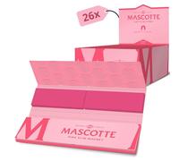 Mascotte® Rosa Slim Combi 34 x 26 librillos | Rosa Papel de Fumar Largo con Cartones Filtros | Papel de liar estrecho y fino con cierre magnético | 884 Hojas y Tips