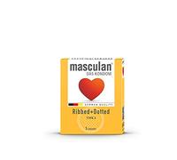 Masculan tipo 3 estriado y punteado Condones, 3 piezas