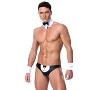 Masculino Doncella Sexy Cosplay Lencería Ropa Interior Mayordomo Doctor Oficial Bomberos Trajes De Cosplay Calzoncillos Ropa Interior Cuello Conjunto (Talla única,G)