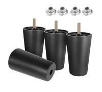 Masendelk Patas de plástico para muebles de 4-3/4 pulgadas, patas redondas cónicas de mesa, patas de sofá negras con pernos de suspensión M8 para sofá, mesa, sofá, paquete de 4-70 x 50 x 120 mm