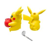 Masenyee 12CM Mini support en silicone avec bol de 14,5 mm fumeur débutant facile à transporter chillum tuyau d'eau en silicone léger et facile à transporter (Pika Yellow)