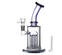 Masenyee pistola de humo de vidrio de 8 pulgadas, con filtro de huracán, tazón y filtro de 14,5 mm, pistola de humo de vidrio compacta para fumadores-Galaxy Purple