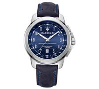 Maserati Herren Reloj Analógico Successo Pulsera de Cuero Azul UMAR8851121003