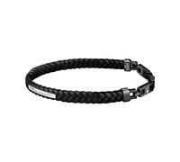 Maserati Jewels Pulsera Hombre de Acero, cuero reciclado, IP NEGRO - JM222AVE02