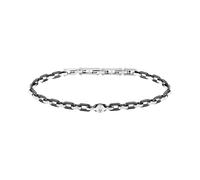 Maserati Pulsera de acero y cerámica para hombre, colección Ceramic, cadena, tridente