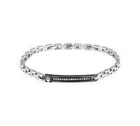 Maserati Pulsera Hombre en Acero, Cristales, Colección ICONIC, Plata y Negro - JM424AVD58