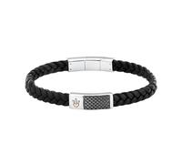 Maserati Pulsera Hombre en Acero, Cuero Natural, Colección RECYCLED LEATHER - JM424AVE26
