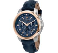 Maserati Successo Reloj Hombre, Cronógrafo, en Acero, PVD Oro Rosa, Cuero - R8871621015