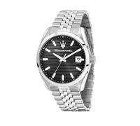 Maserati Reloj Hombre, Hora, Fecha, Analógico, 43 mm, Colección ATTRAZIONE, Rayas Horizontales