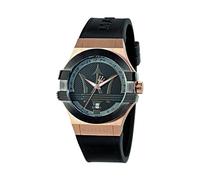 Maserati Reloj para Hombre, Colección Potenza, Movimiento de Cuarzo, Solo Tiempo con Fecha, en Acero, PVD Oro Rosa, PVD Negro y Poliuretano - R8851108002