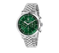 Maserati Reloj para Hombre, Cronógrafo, Analógico, Correa de Acero, Resistente al Agua, Caja de 42 mm, Colección Vintage - R8873618033