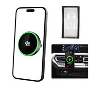 MaserWeller Qi2.2 Max - Cargador de coche inalámbrico rápido de 25 W para BMW Serie 3 2019-2025 4 Series/i4 2021-2024 2 Series 2022-2024 Accesorios, rotación de 360° compatible con MagSafe