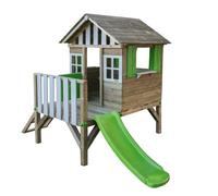 | MASGAMES | Casita Infantil de Madera elevada Lollipop | con tobogán a Juego | Altura Plataforma 59,5 cm | Madera tratada | (Verde)