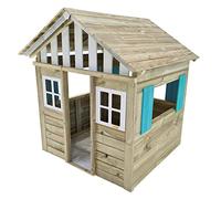 MASGAMES | Casita Infantil Lollipop XL HORECA | Homologada para escuelas | Cumple normativa EN1176 | Madera tratada | Anclajes incluidos | (Azul)
