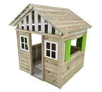 MASGAMES | Casita Infantil Lollipop XL HORECA | Homologada para escuelas | Cumple normativa EN1176 | Madera tratada | Anclajes incluidos | (Verde)