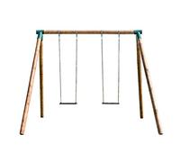 MASGAMES | Columpio de Madera Fuji para Adultos | Asientos de Caucho con Cadenas Planos | Madera tratada Muy Gruesa | Anclajes incluidos | Uso doméstico |