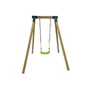 | MASGAMES | Columpio de una Plaza AIKO | Madera Cuadrada | Anclajes incluidos | (Asiento Plano)
