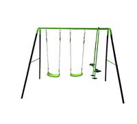 | MASGAMES | Columpio metálico | Anclajes para Suelo de Arena o césped incluidos | Uso doméstico | (GINGO Asientos Planos)