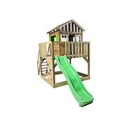 | MASGAMES | Parque Infantil Lollipop | Casita elevada con tobogán | Escalera de fácil Acceso | Pared de Escalada | Madera tratada para Exterior | (L)