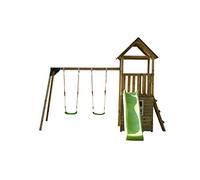 | MASGAMES | Parque infantil Tibidabo L con casita y columpio doble | Plataforma 120 cm altura | anclajes incluidos | Uso doméstico |