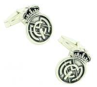 MASGEMELOS - GEMELOS PARA CAMISA REAL MADRID PLATA DE LEY 925 PREMIUM CUFFLINKS