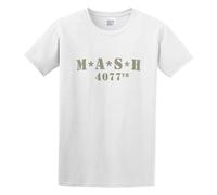 Mash 1970's War Comedy TV Series Distressed Print Unisex T-Shirts Men tee Cotton Tops White Shirt L