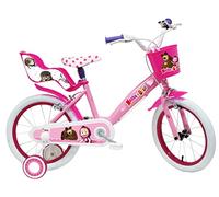 Masha and Bear, Bicicleta para niñas, Rosa, Blanco, 16" Pulgadas