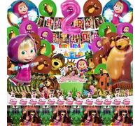 Masha Cumpleaños 2 Años, Tema Masha Cumpleaños 2 Años, Decoraciones Fiesta Oso 2, Globos Oso 2, Vajilla Ma Sha Com Pleanno, Fondo Ma Sha Com Pleanno, M Asha Decoraciones Pastel, Servilletas M Asha