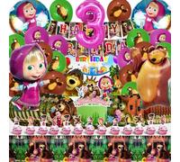 Masha Cumpleaños 3 Años, Tema Masha Cumpleaños 3 Años, Decoraciones Fiesta Oso 3, Globos Oso 3, Vajilla Ma Sha Com Pleanno, Fondo Ma Sha Com Pleanno, M Asha Decoraciones Pastel, Servilletas M Asha